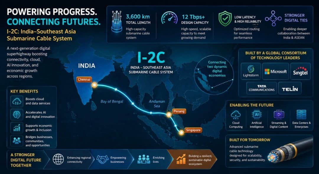 I-2SEA Submarine Cable System: Linking India, Malaysia, and Singapore for AI-Era Connectivity